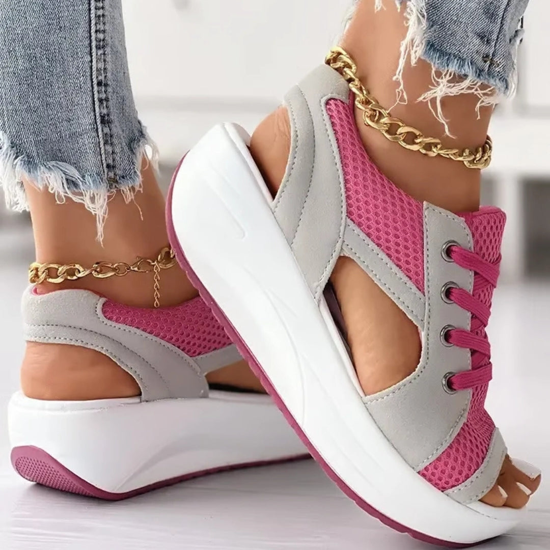 Carolin™ - Ortopediska Snörsandaler med Komfort och Stil